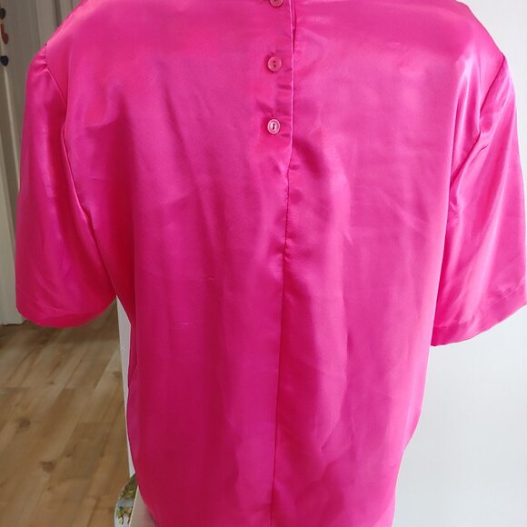 Vintage 80's Fucshia Pink Blouse - Picture 3 of 5